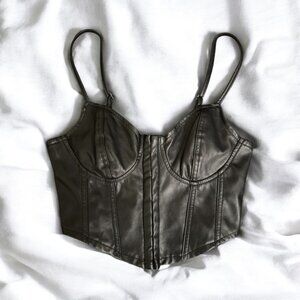 Iris Faux Leather Bustier Corset Top